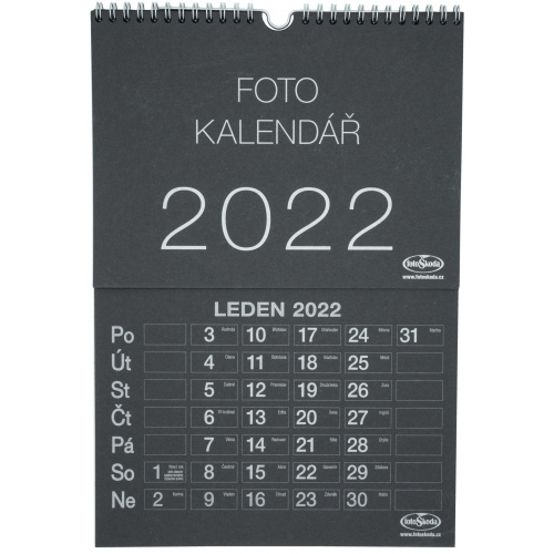 Kalendář na vlastní foto NÁSTĚNNÝ VELKÝ 2022 černý